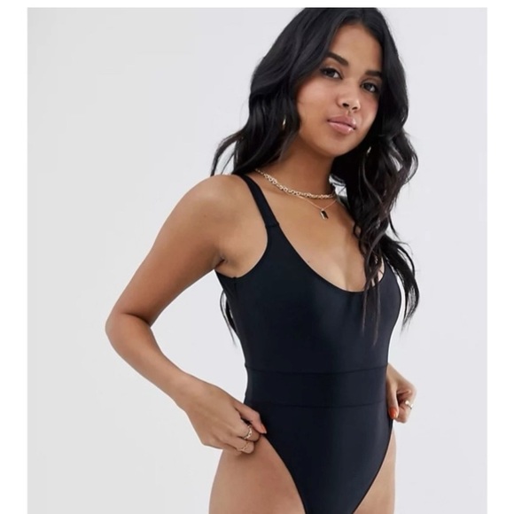 MISSGUIDED NWOT Black High Leg Waistband Swimsuit 8 - Picture 8 of 10